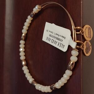 ALEX & ANI Caramel Balance II Bangle Charm Bracelet Swarovski Crystal Beads